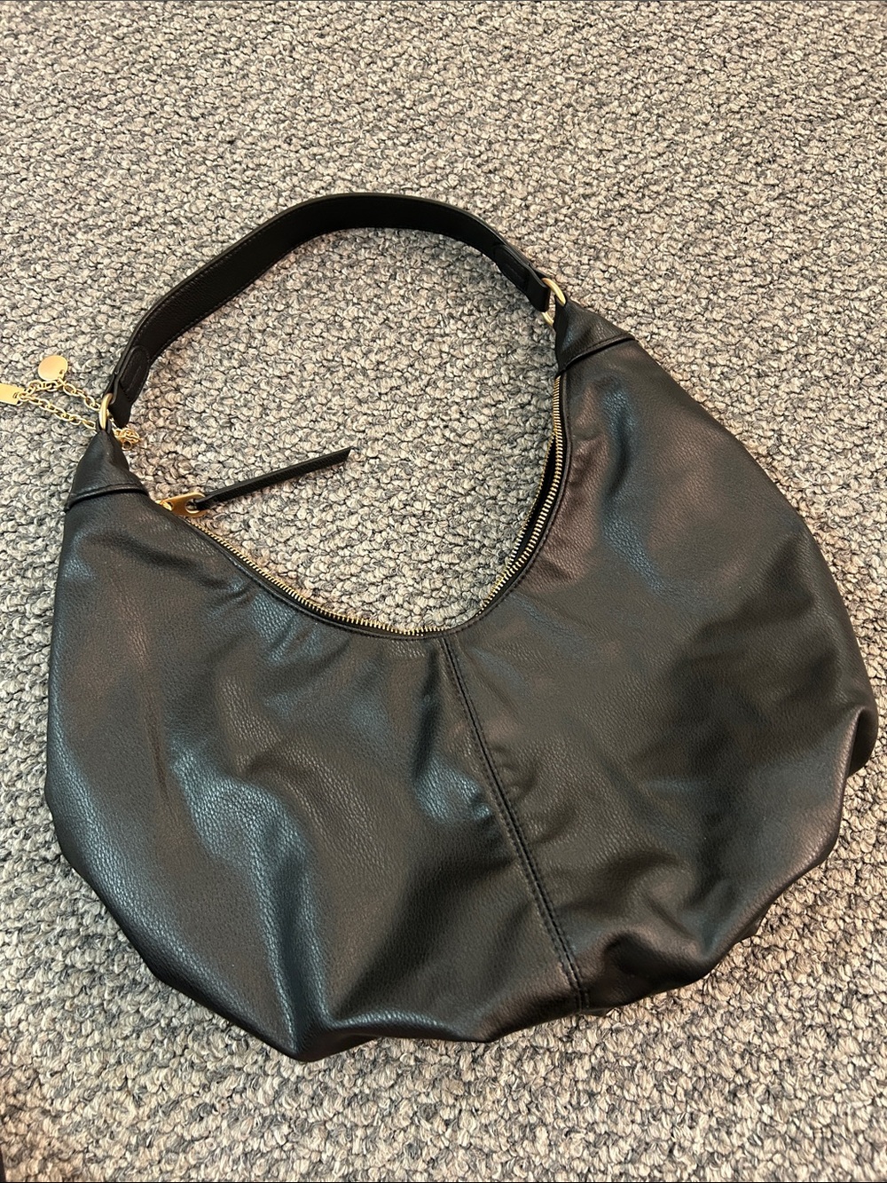 Universal Thread Black Hobo Shoulder Bag with Gold Accents